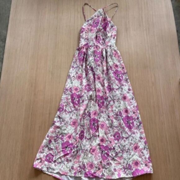 Women's Pink Floral Long Maxi Dress - Picture 2 of 10